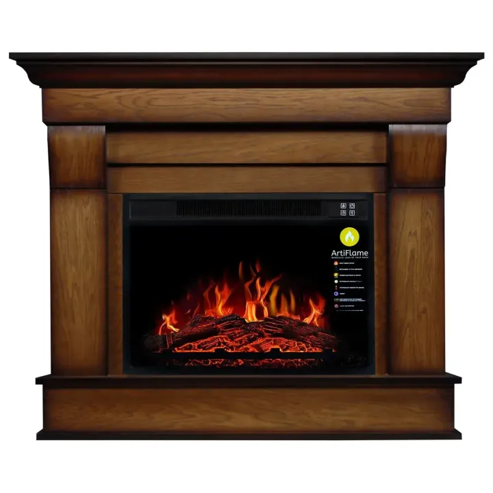 Камінокомплект ArtiFlame Albion Corner AF23S Дуб антик, зі звуком (90 х 110.6 см) кутовий