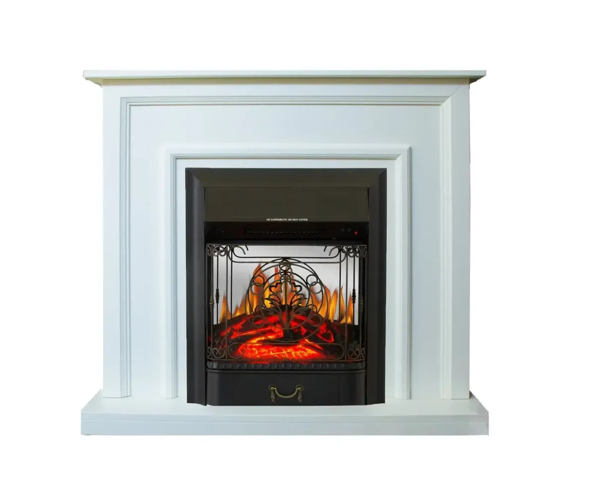 Каминокомплект электрический Dimplex IDaMebel Adele белый с камином Majestic Black