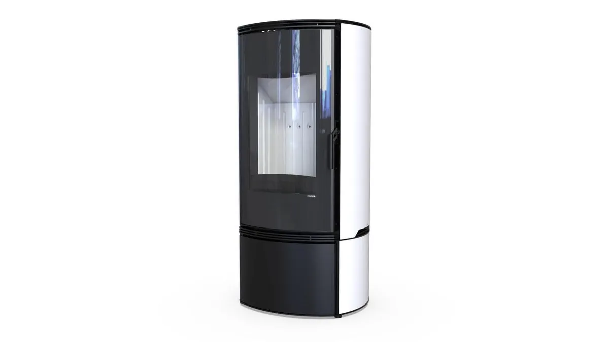 Польская печь на дровах до 90 м² стальная Defro Home ORBIS Белый 9 кВт 1193х576х505 мм