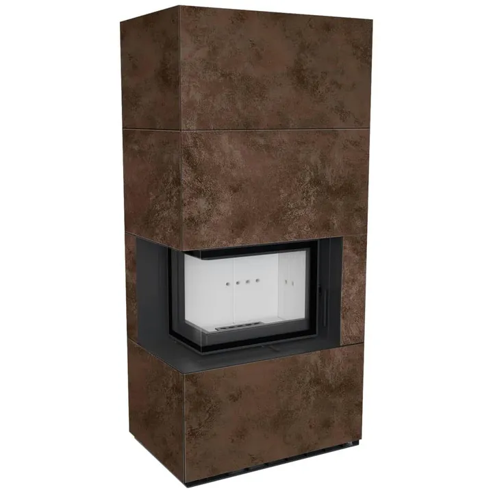 FLOKI BOX левый 8 kW Ø 160 в корпусе с керамогранита OSSIDO NERO