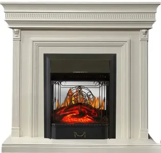 Каминокомплект электрический Dimplex IDaMebel Beethoven белый с камином Majestic Black