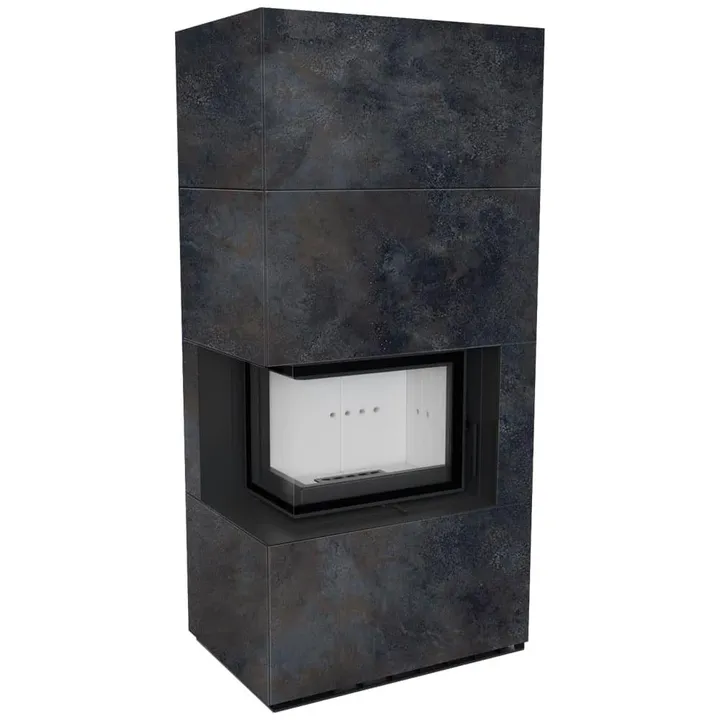 FLOKI BOX левый 8 kW Ø 160 в корпусе с керамогранита NATURALI PIETRA DI SAVOIA PERLA BOCCIARDATA