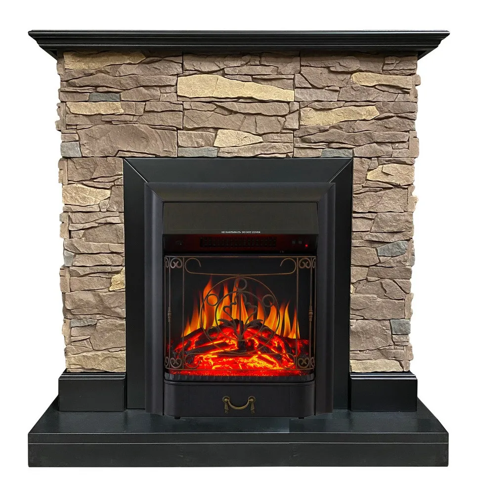 Камінокомплект електричний Dimplex IDaMebel Gemma Black в класичному стилі з каміном Majestic Black
