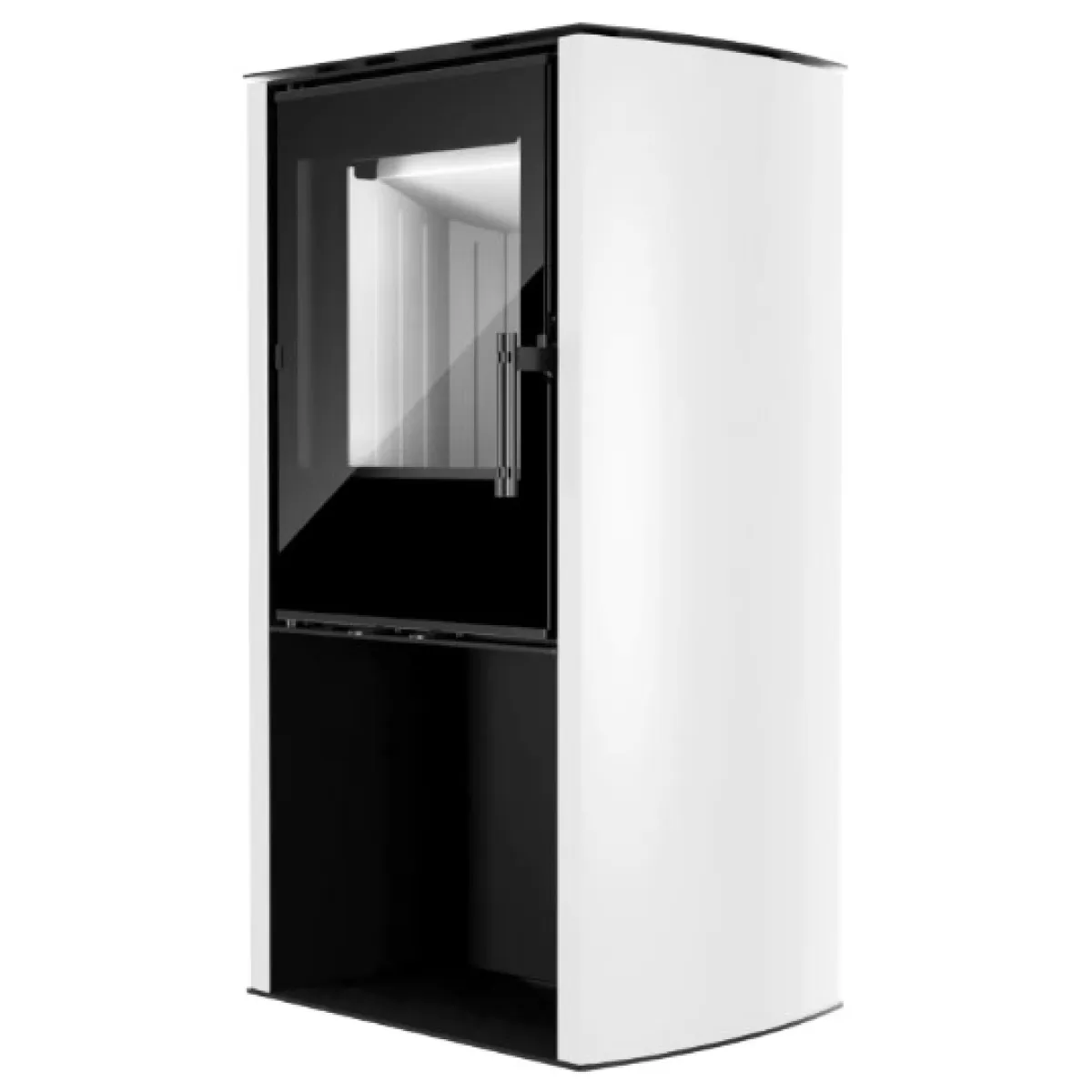 Польская печь на дровах до 65 м² стальная Hitze CANE S White 6,5 кВт 1019x550x400 мм