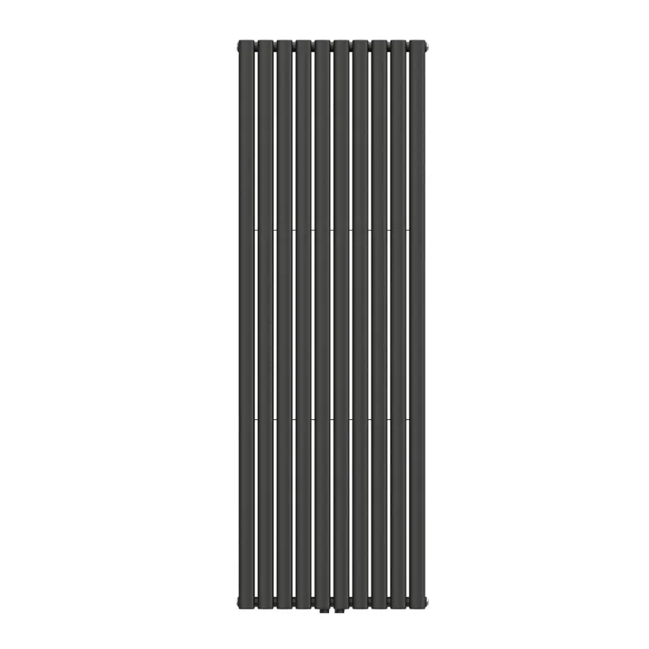 Вертикальний радіатор Ellipse Double 600х1800-10 (50 мм), anticor, чорний муар