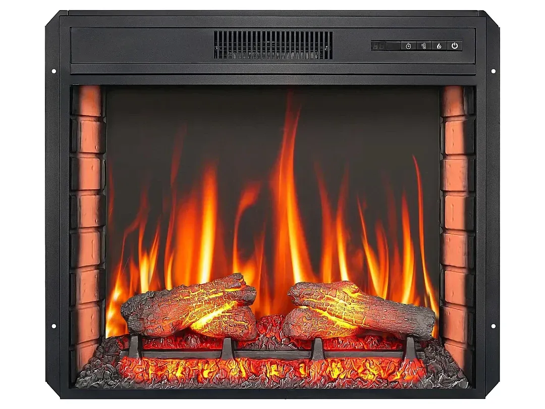 Електрокамін з обігрівом, звуком та пультом ДУ декоративний ArtiFlame AF28S чорний вбудований