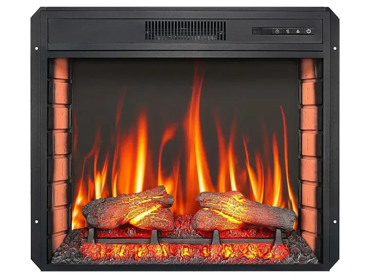 Електрокамін з обігрівом, звуком та пультом ДУ декоративний ArtiFlame AF28S чорний вбудований