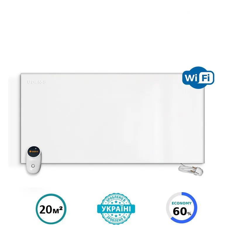 Керамічний обігрівач до 18 м2 UDEN-900 SMART Wi-Fi білий (47,5 х 120 см) 840 Вт