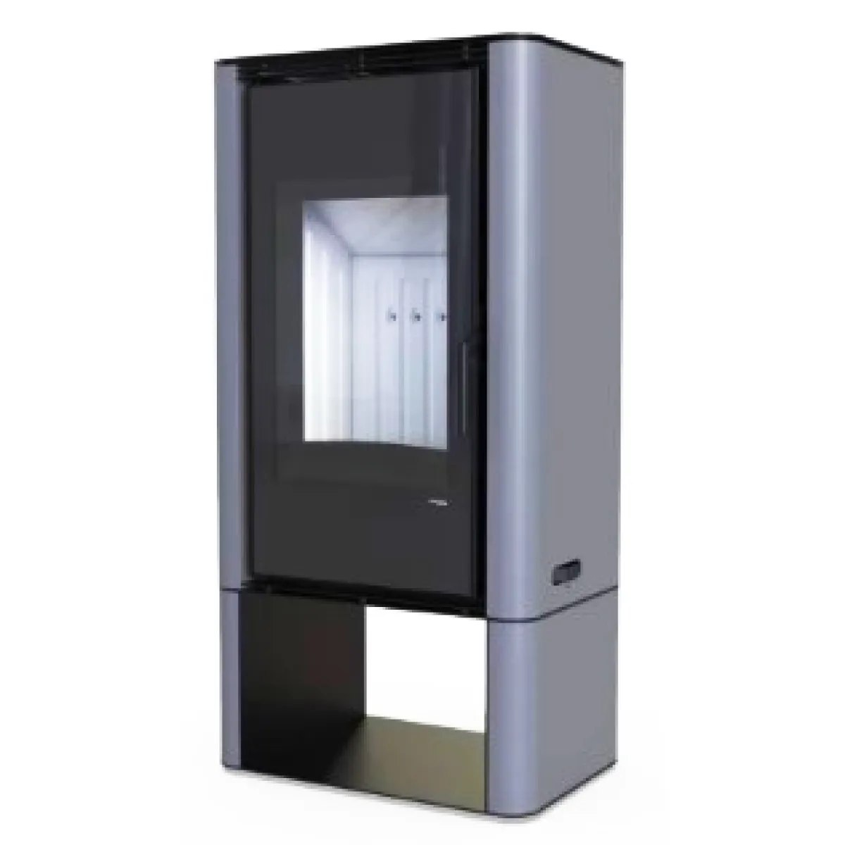 Польская печь на дровах до 90 м² стальная Defro Home SOLUM LOG серая 9 кВт (1189х600х400 мм)
