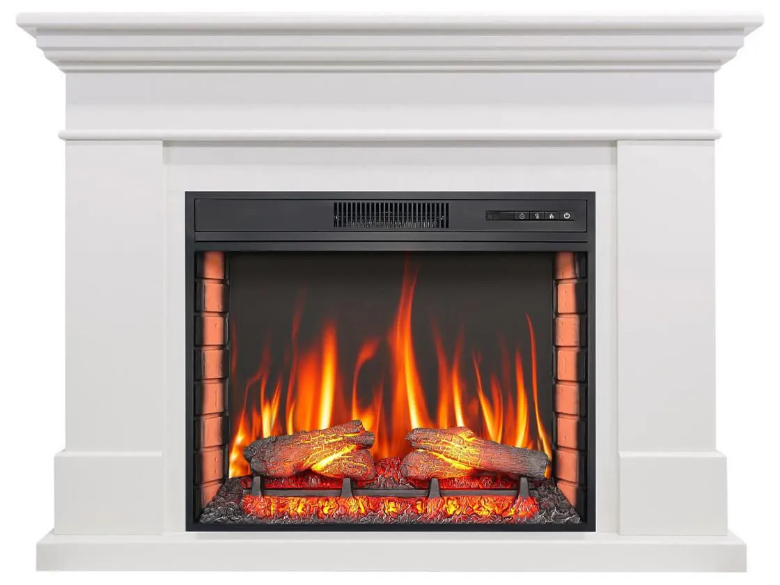 Каминокомплект ArtiFlame Sacramento AF28S белый с обогревом и звуком горения огня