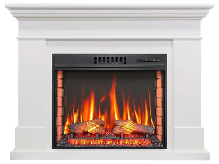 Камінокомплект ArtiFlame Sacramento AF28S білий з обігрівом і звуком горіння вогню