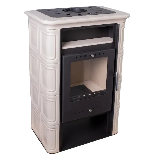 Польская кафельная печь на дровах до 60 м² стальная Nordflam VERA Cappucino 6 кВт 653х400х956 мм