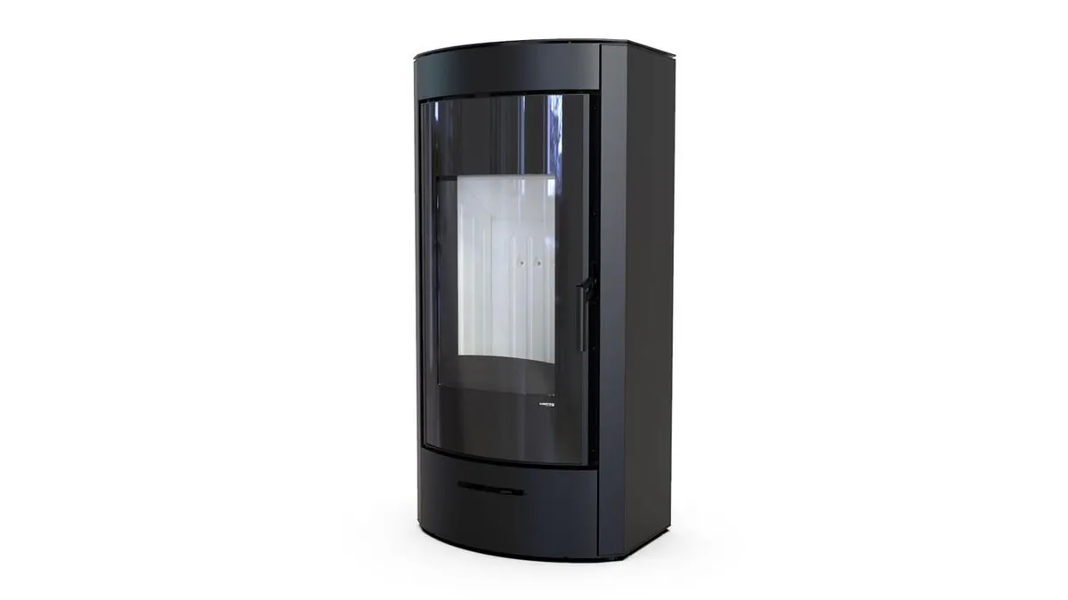 Польская печь на дровах до 90 м² стальная Defro Home ORTI Черный 9 кВт 1120х560х421 мм