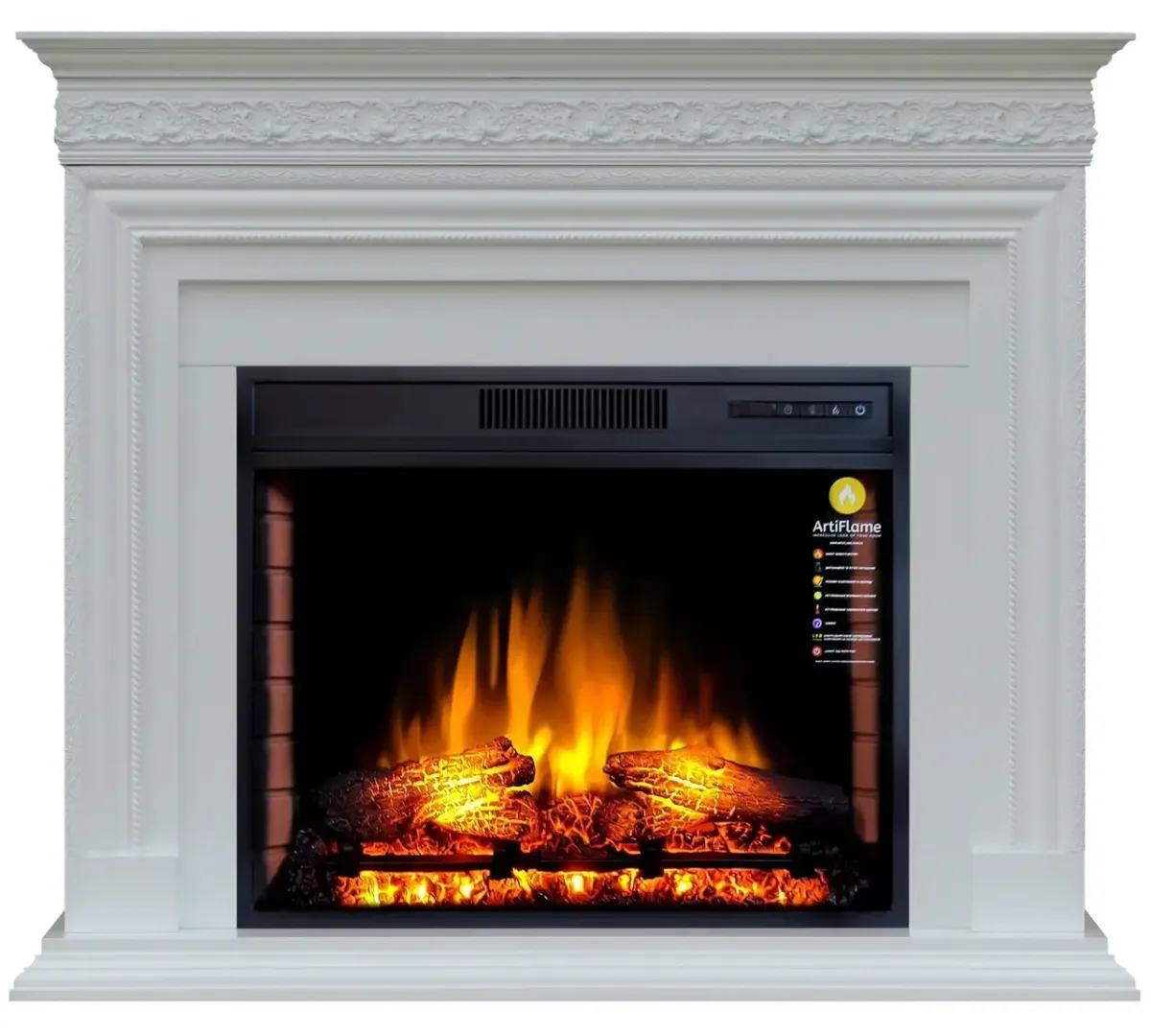 Каминокомплект ArtiFlame Pratella AF28S белый бьянко (101 х 117.1 см), со звуком