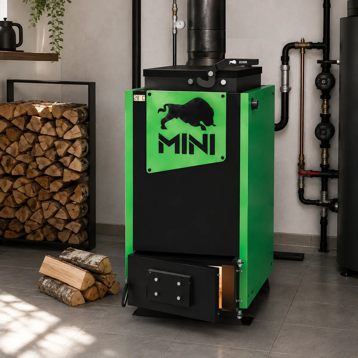 Шахтный котел Холмова Zubr Mini - 18 кВт
