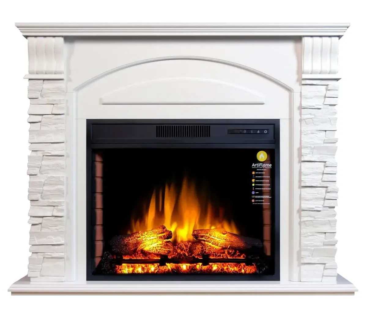 Каминокомплект ArtiFlame Alioth AF28S белый бьянко (120 х 97.9 х 35.2 см) со звуком
