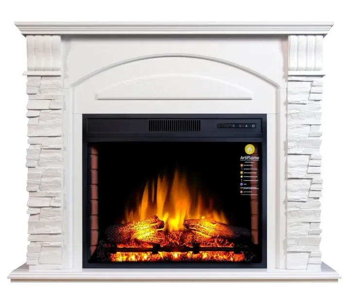 Камінокомплект ArtiFlame Alioth AF28S білий б'янко (120 х 97.9 х 35.2 см) зі звуком