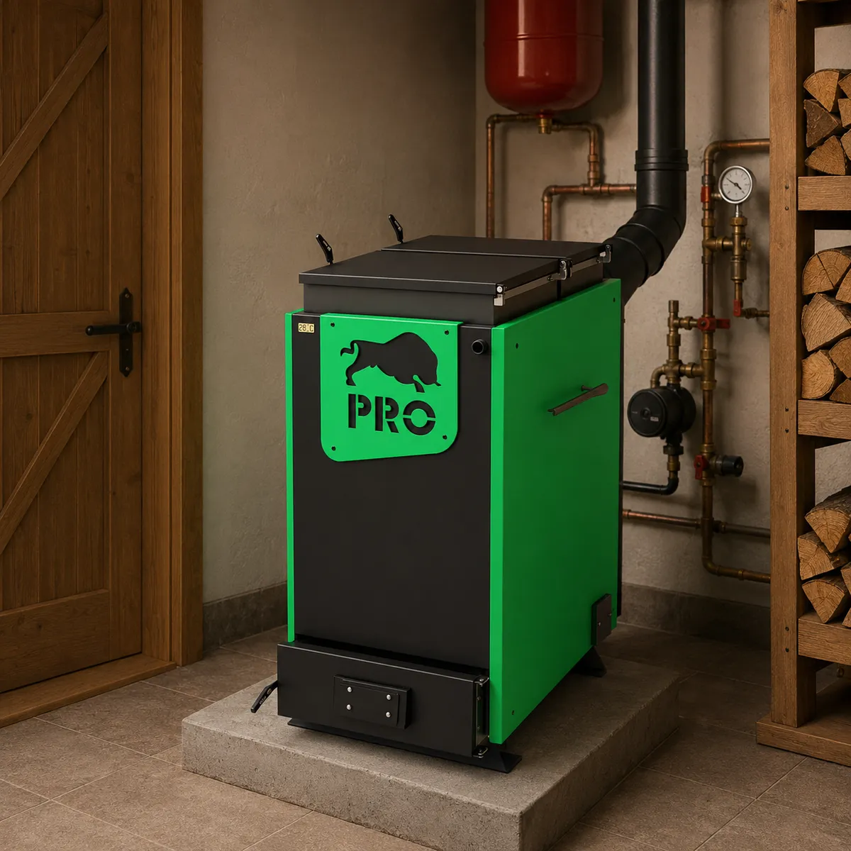 Шахтный котел Холмова Zubr Pro - 15 кВт