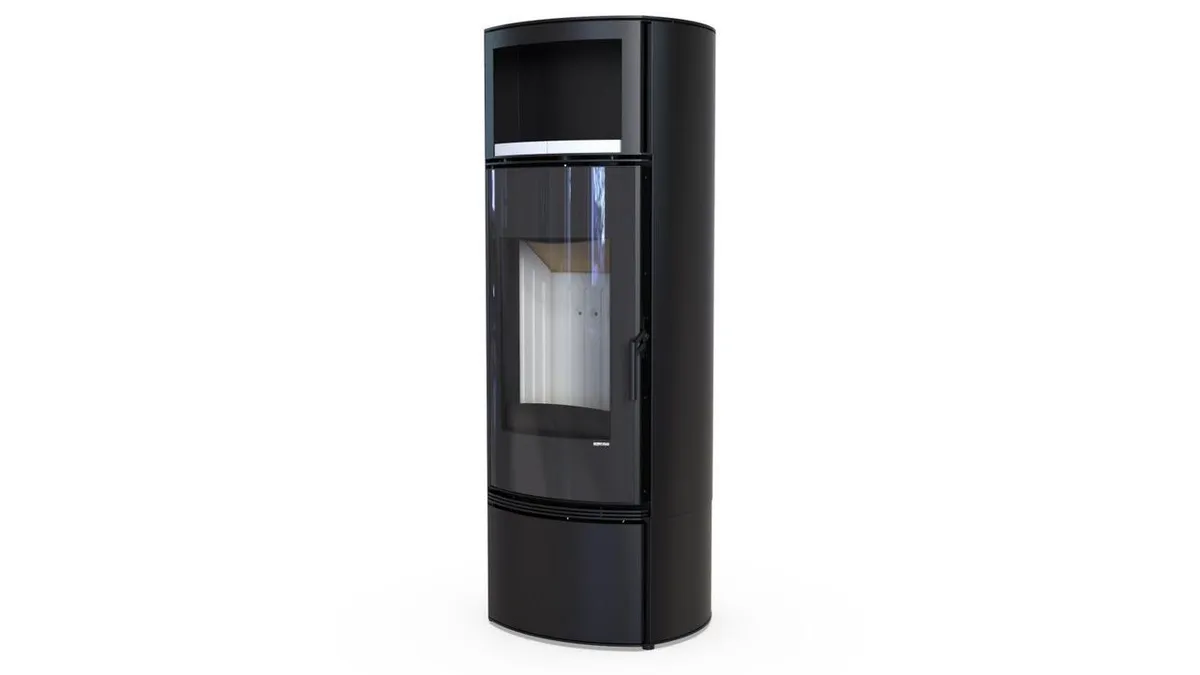 Польская печь на дровах до 90 м² стальная Defro Home ORBIS EXTENTO H черная 9 кВт (1497х576х505 мм)