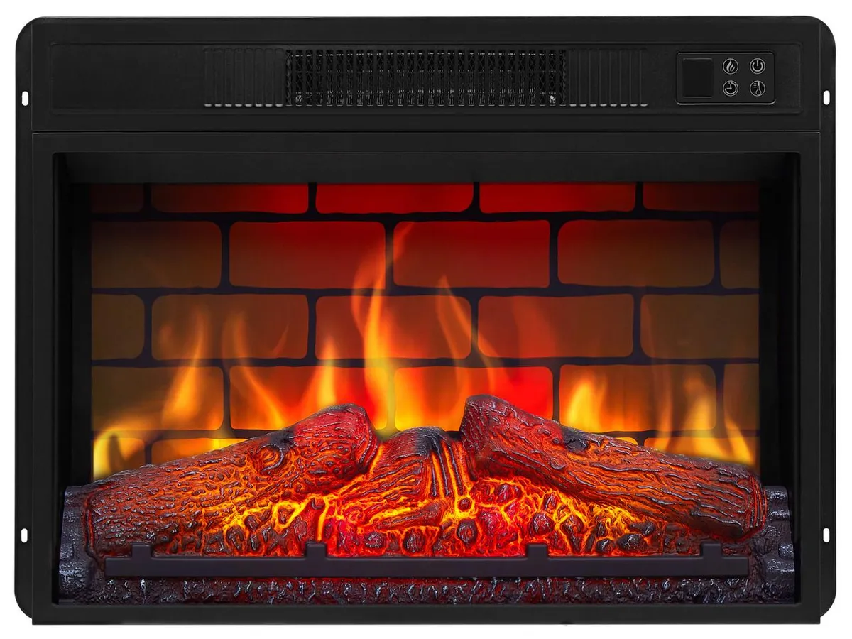 Електрокамін з обігрівом та звуком декоративний ArtiFlame AF23BS чорний вбудований