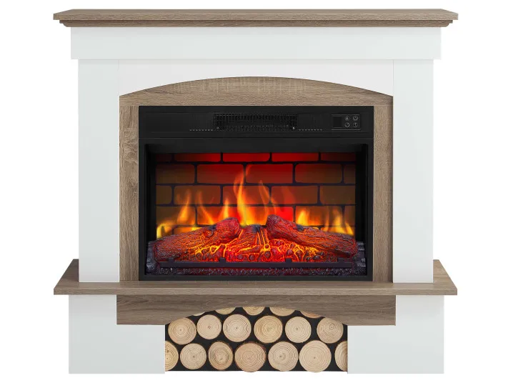 Камінокомплект ArtiFlame Woodley AF23BS білий / дуб сірий