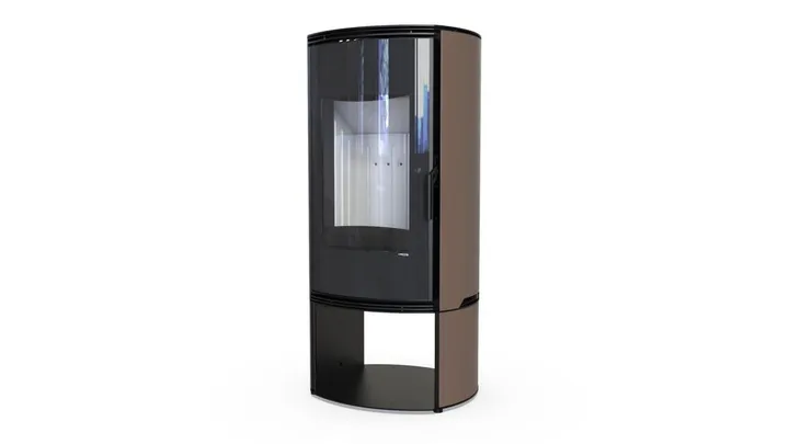 Польская печь на дровах до 90 м² стальная Defro Home ORBIS LOG Коричневый 9 кВт 1181х576х505 мм