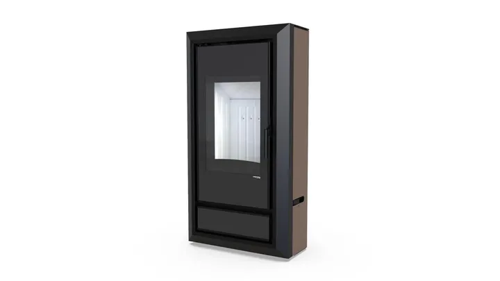 Польська піч на дровах до 90 м² сталева Defro Home IGNIS коричневий 9 кВт (1139х600х398 мм)