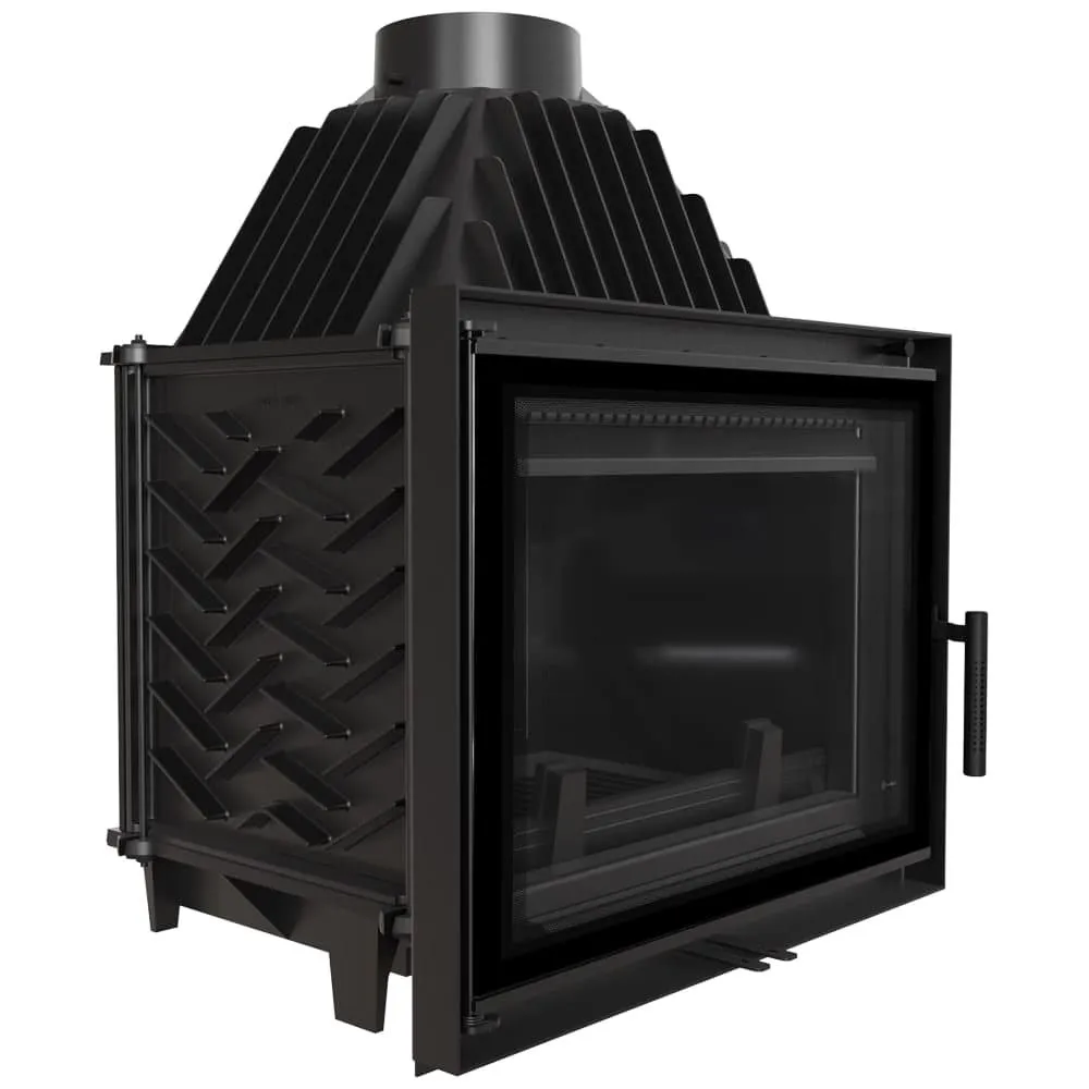 Польська камінна топка на дровах до 120 м² чавунна Kratki ZOSIA DECO 12 кВт 700х480х848 мм
