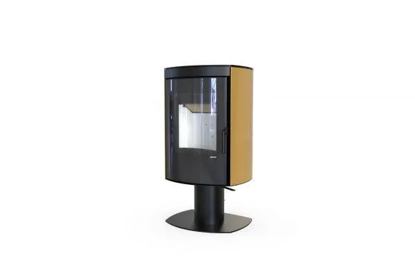 Польская печь на дровах до 60 м² стальная Defro Home CERES TOP Золотой 6 кВт 1026х547х443 мм