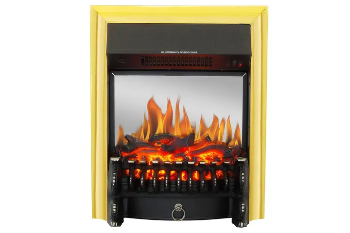 Электрокамин с обогревом, звуком и эффектом пламени декоративный Royal Flame Fobos FX M Brass встроенный