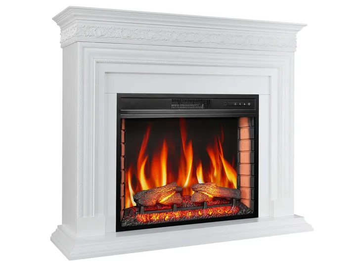 Камінокомплект ArtiFlame Pratella AF28S білий з обігрівом і звуком горіння вогню
