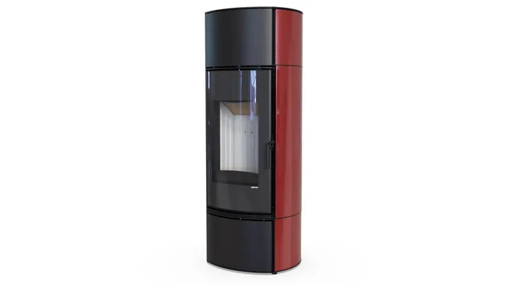Польська піч на дровах до 90 м² сталева Defro Home ORBIS EXTENTO F Червоний 9 кВт 1497х576х505 мм
