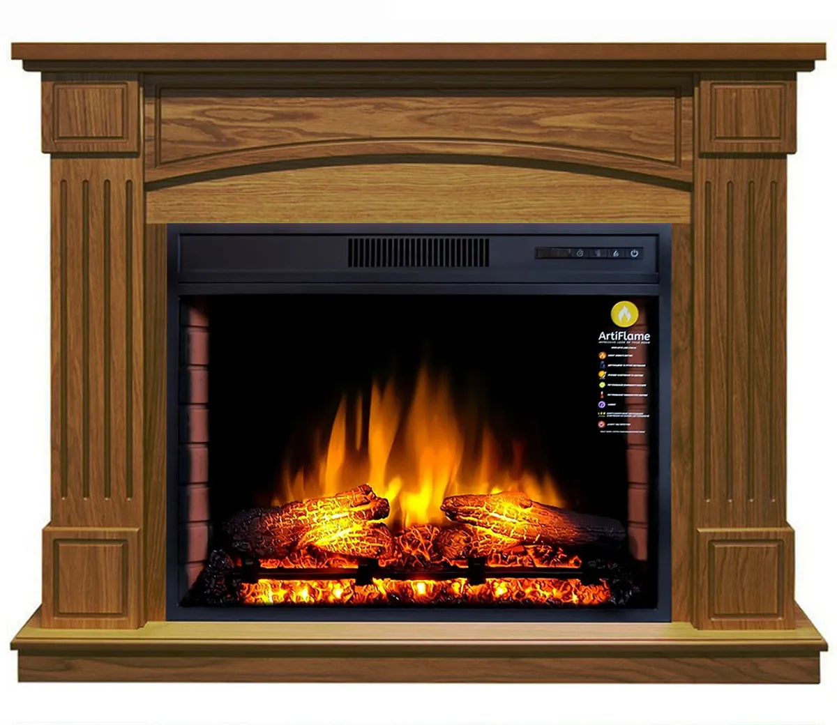 Каминокомплект ArtiFlame Boston AF28S дуб антик (116 х 90.5 х 35 см) со звуком