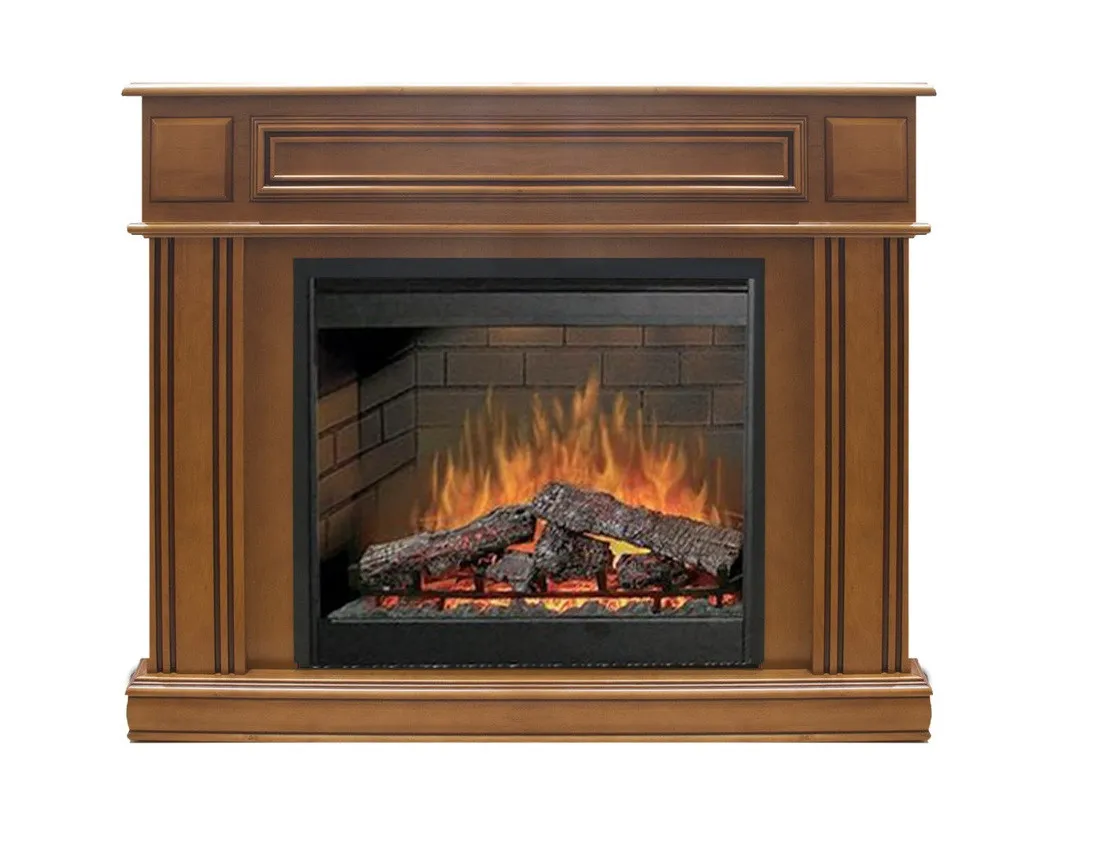 Каминокомплект электрический Dimplex IDaMebel Turin коричневый с электрическим камином Symphony DF 2608
