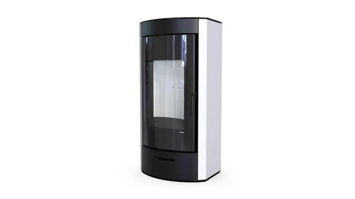 Польская печь на дровах до 90 м² стальная Defro Home ORTI Белый 9 кВт 1120х560х421 мм