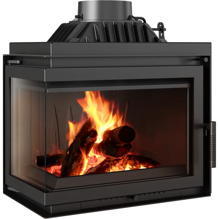 Польская каминная топка на дровах до 80 м² чугунная Kratki SIMPLE M/S 8 левая BS 8 кВт 600х360х701 мм