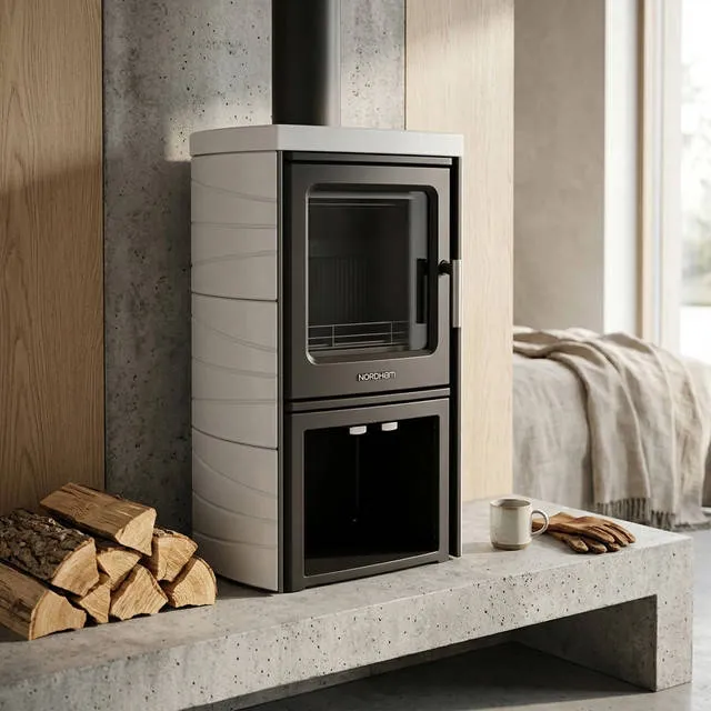 Кахельна піч NORDflam TROMSO White, вигляд спереду