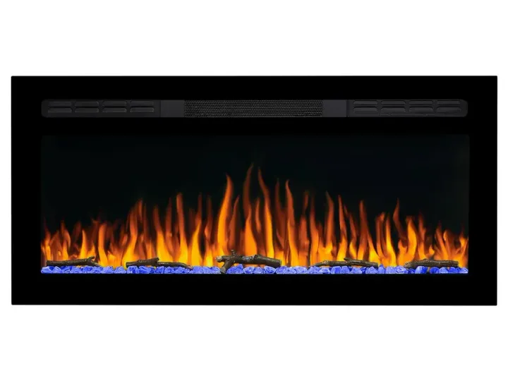 Настінний і вбудовуваний електрокамін ArtiFlame AF37WR у чорному корпусі, загальний вигляд
