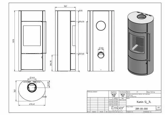 Розміри Color Stoves Si_7 L