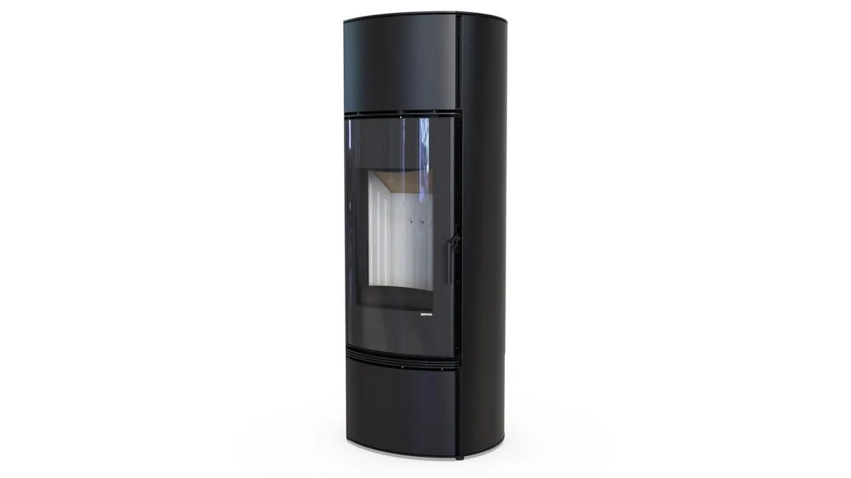 Польская печь на дровах до 90 м² стальная Defro Home ORBIS EXTENTO F черная 9 кВт (1497х576х505 мм)