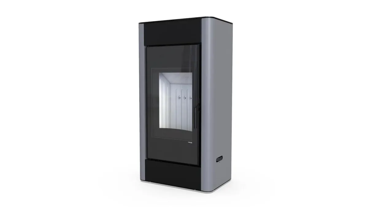 Польська піч на дровах до 90 м² сталева Defro Home SOLUM Сірий 9 кВт 1150х600х400 мм