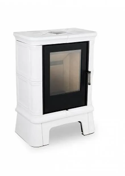 Польская кафельная печь на дровах до 50 м² стальная Nordflam FROVI White 5 кВт 667х433.9х955 мм
