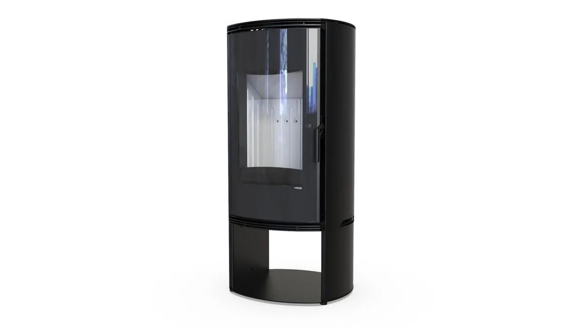 Польская печь на дровах до 90 м² стальная Defro Home ORBIS LOG черный 9 кВт (1181х576х505 мм)