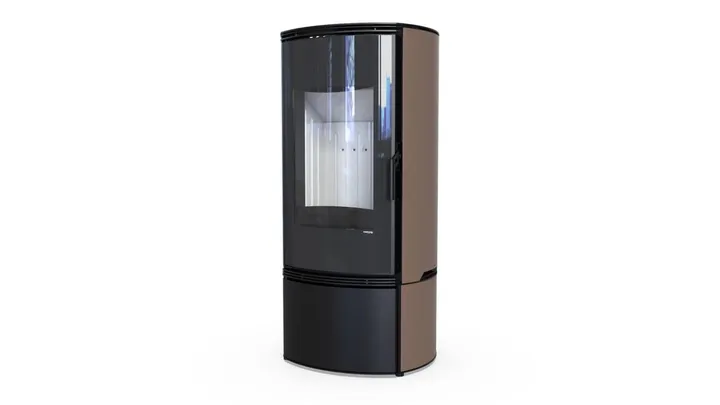 Польская печь на дровах до 90 м² стальная Defro Home ORBIS коричневая 9 кВт (1193х576х505 мм)
