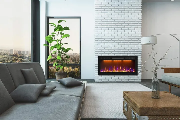 Електрокамін з обігрівом і звуком горіння вогню декоративний Royal Fire Imperial Big 36 чорний універсальний
