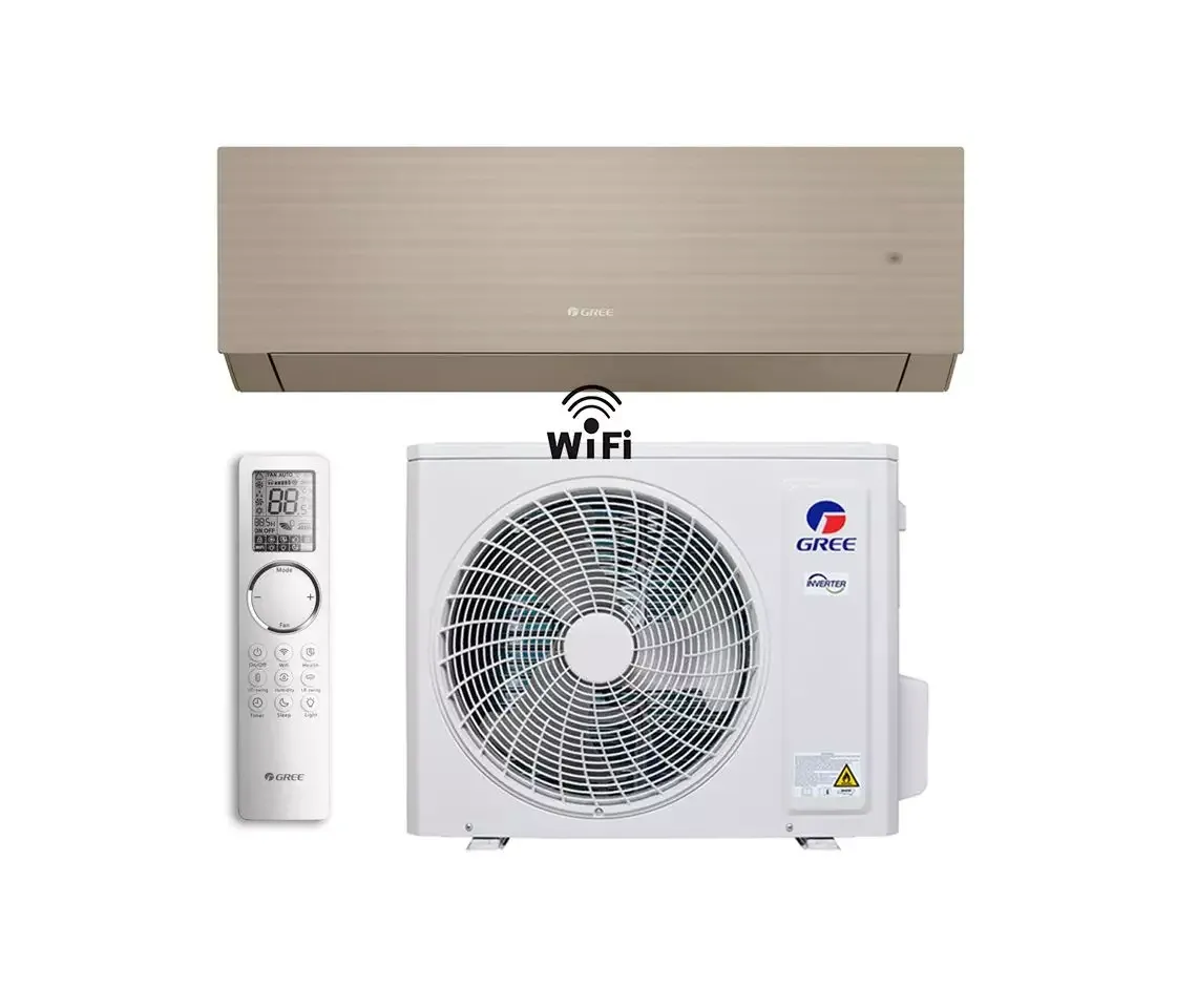 Кондиціонер до 25 м² GREE для дому з Wi-Fi Clivia Inverter Champagne R-32 з енергоефективністю A+++ GWH09AUCXB-K6DNA1A