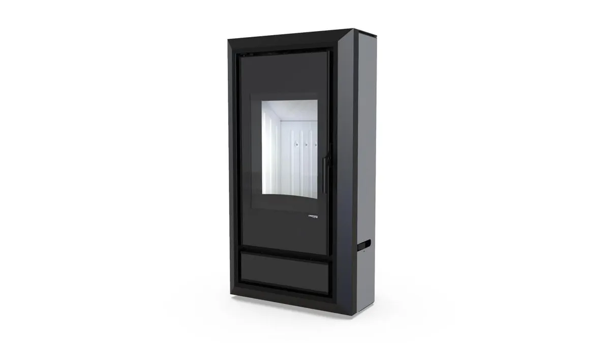 Польська піч на дровах до 90 м² сталева Defro Home IGNIS сіра 9 кВт (1139х600х398 мм)