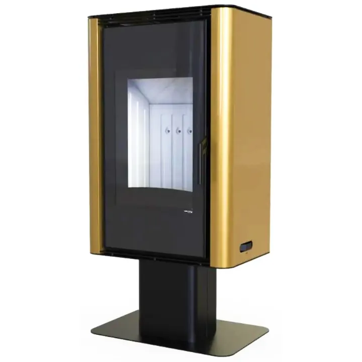 Польська піч на дровах до 90 м² сталева Defro Home SOLUM TOP Золотий 9 кВт 1177х600х400 мм