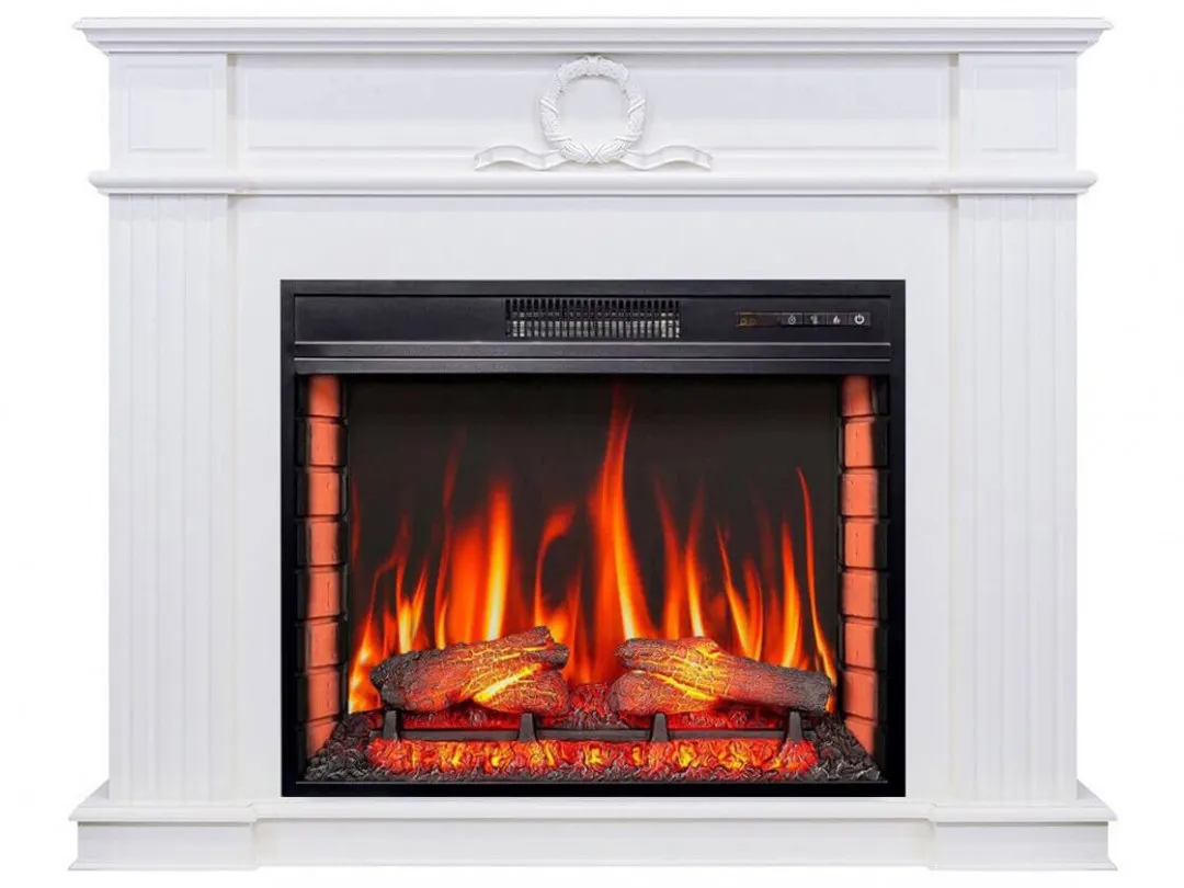 Камінокомплект ArtiFlame Neoclassic AF28 білий б'янко (117.9 х 95.8 х 34.5 см) зі звуком