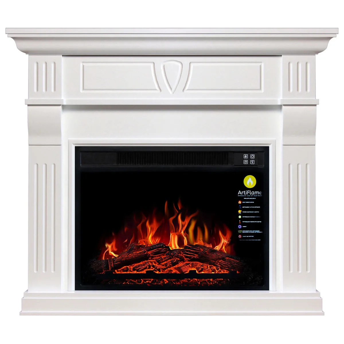 Каминокомплект ArtiFlame Beethoven АF23S белый бьянко со звуком (98 х 85 х 35 см)